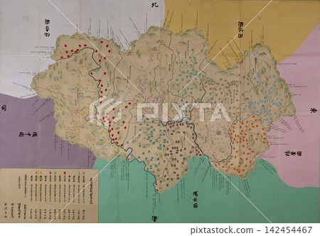 Edo period map, 1838 (Tenpo 9): Tenpo Provincial Map, Mimasaka Province (present-day northeastern Okayama Prefecture) Edo period map, 1838 (Tenpo 9): Tenpo Provincial Map, Mimasaka Province (present-day northeastern Okayama Prefecture) 142454467