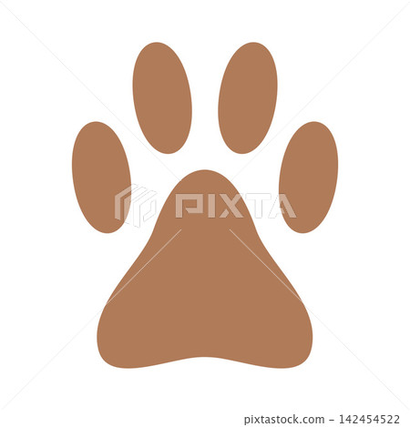 Cat or dog paw print. Vector illustration isolated on white background, hand drawn, flat design Cat or dog paw print. Vector illustration isolated on white background, hand drawn, flat design 142454522