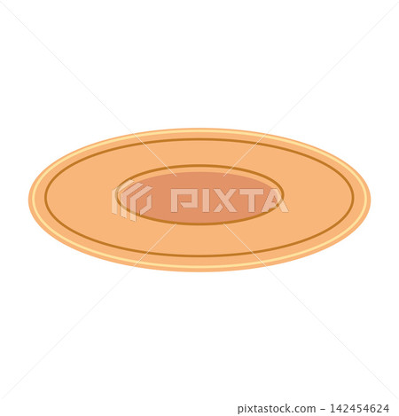 Simple empty plate in warm tones. Vector illustration isolated on white background, hand drawn, flat design Simple empty plate in warm tones. Vector illustration isolated on white background, hand drawn, flat design 142454624