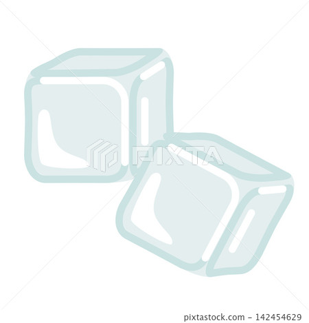 Ice cubes, frozen water blocks illustration for cold drinks, refreshment and summer beverage concept. Trendy modern vector art isolated on white background, hand drawn, flat design Ice cubes, frozen water blocks illustration for cold drinks, refreshment and summer beverage concept. Trendy modern vector art isolated on white background, hand drawn, flat design 142454629