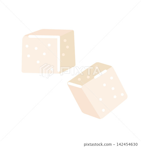 Sugar cubes, sweet ingredient illustration for tea, coffee and dessert preparation. Trendy modern vector art isolated on white background, hand drawn, flat design Sugar cubes, sweet ingredient illustration for tea, coffee and dessert preparation. Trendy modern vector art isolated on white background, hand drawn, flat design 142454630
