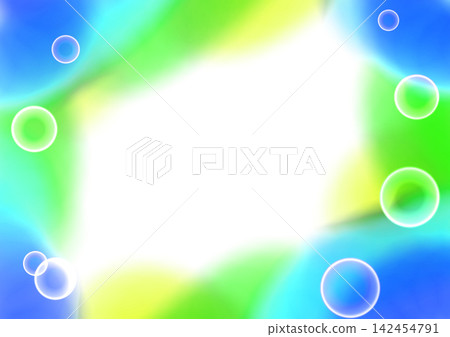 A refreshing blue and green gradient with a fantastical background frame featuring bubbles. A refreshing blue and green gradient with a fantastical background frame featuring bubbles. 142454791