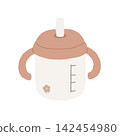 嬰兒吸管杯（附吸管的杯子）的插圖 142454980
