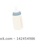 嬰兒奶瓶，牛奶/母乳哺育插圖 142454986