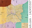 Edo period map, 1838 (Tenpo 9): Tenpo National Map, Mutsu Province, Fukushima (present-day northern Fukushima Prefecture) 142455507