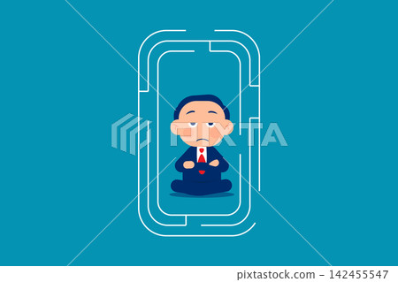 Businessman in the middle of maze labyrinth finding exit or the way out. Find way out of difficult situation or solving business problem concept. Businessman in the middle of maze labyrinth finding exit or the way out. Find way out of difficult situation or solving business problem concept. 142455547