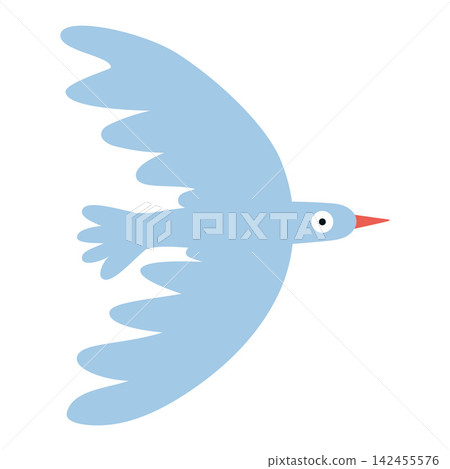 Flying bird silhouette. Simple wildlife vector illustration for nature, freedom and outdoor design Flying bird silhouette. Simple wildlife vector illustration for nature, freedom and outdoor design 142455576