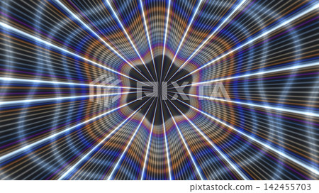 Circular pattern with light rays in dark space Circular pattern with light rays in dark space 142455703
