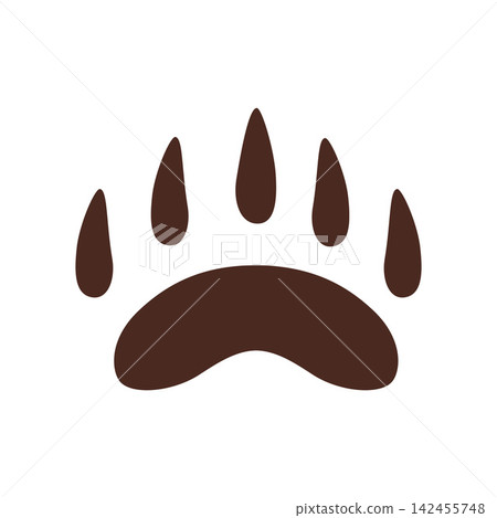 Badger paw print for wildlife, forest and animal tracking themes. Flat vector illustration isolated on white background Badger paw print for wildlife, forest and animal tracking themes. Flat vector illustration isolated on white background 142455748