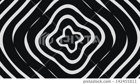 Black and white wavy lines forming a pattern Black and white wavy lines forming a pattern 142455811