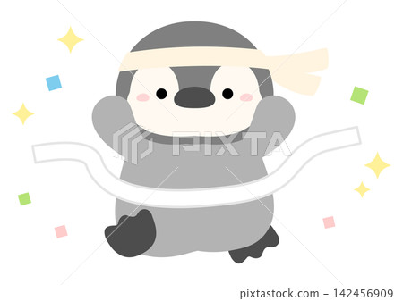 The White Team penguin came in first place in the race at the school sports day. The White Team penguin came in first place in the race at the school sports day. 142456909