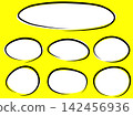 Simple frame material for decorating text - white circle with black line 142456936