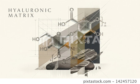Abstract scientific illustration with chemical molecular structure Abstract scientific illustration with chemical molecular structure 142457120