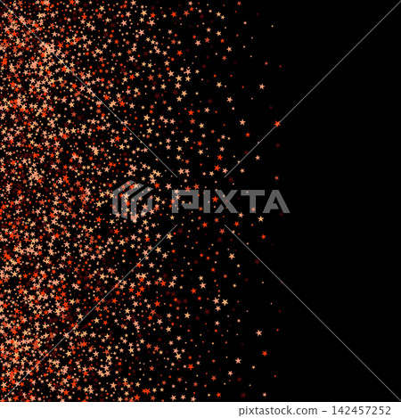 Bright orange and red stars scattered on a dark black background vector illustration. eps 10 Bright orange and red stars scattered on a dark black background vector illustration. eps 10 142457252