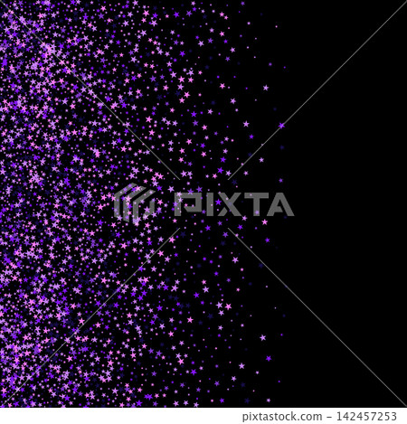 Purple glowing stars scattered on a black background festive sparkle vector illustration. eps 10 Purple glowing stars scattered on a black background festive sparkle vector illustration. eps 10 142457253