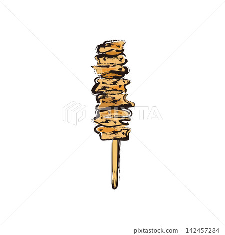 Yakitori (grilled chicken skewers), chicken skin skewers Yakitori (grilled chicken skewers), chicken skin skewers 142457284