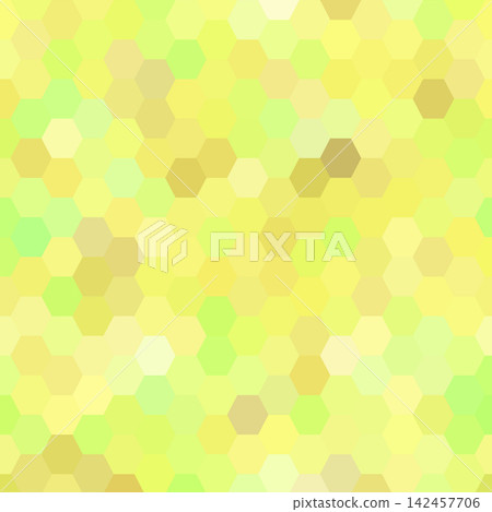 Abstract geometric yellow and light green background with a mosaic hexagon pattern in pastel tones. eps 10 142457706