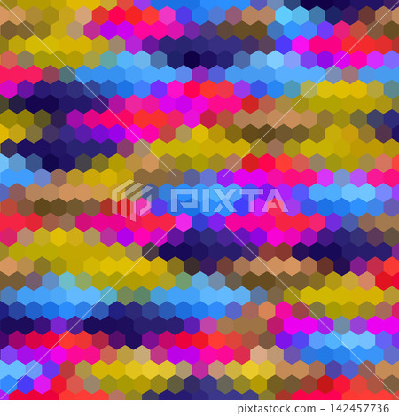 Modern bright abstract geometric background of multicolored small hexagons in mosaic style. eps 10 Modern bright abstract geometric background of multicolored small hexagons in mosaic style. eps 10 142457736
