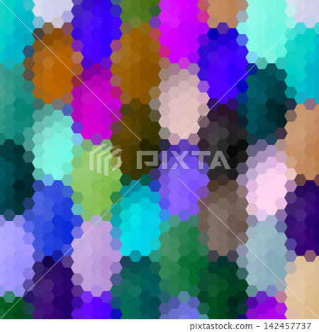 Abstract bright multicolored geometric background with a large pattern of colorful hexagons and spots. eps 10 Abstract bright multicolored geometric background with a large pattern of colorful hexagons and spots. eps 10 142457737