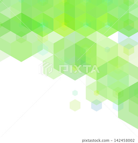 Modern abstract geometric background of semi-transparent light green hexagons on a white background for design. Modern abstract geometric background of semi-transparent light green hexagons on a white background for design. 142458002
