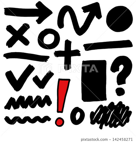 Black hand drawn brush symbol stroke icon set showing playful creative mood Black hand drawn brush symbol stroke icon set showing playful creative mood 142458271