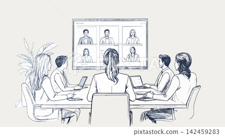 Business team having video conference meeting 142459283