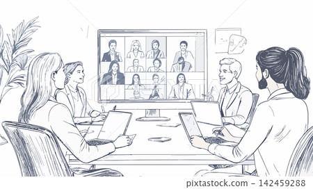 Business people having video conference online meeting Business people having video conference online meeting 142459288