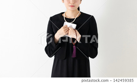 A woman in a mourning clothes A woman in a mourning clothes 142459385