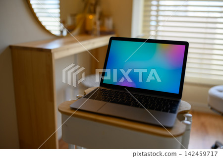 Laptop for use in the salon Laptop for use in the salon 142459717