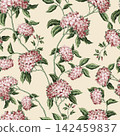 Vintage seamless pattern with floral branches. Vector. 142459837