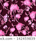Vintage seamless pattern with floral branches. Vector. 142459839
