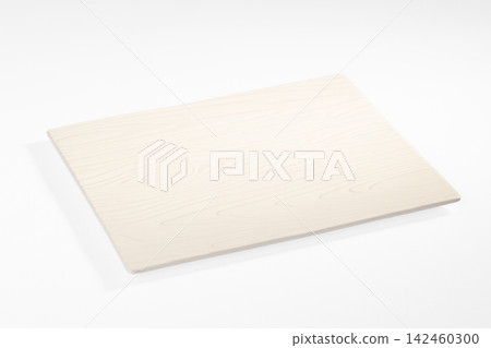 Beige rectangular plate with wood grain texture on white background Beige rectangular plate with wood grain texture on white background 142460300