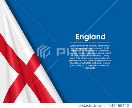 English waving national flag background and placeholder text. Vector illustration. 142460440