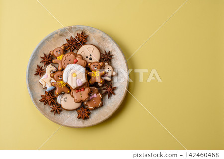 Sweet, colorful, homemade Christmas gingerbread cookies. Christmas gingerbread cookies Sweet, colorful, homemade Christmas gingerbread cookies. Christmas gingerbread cookies 142460468