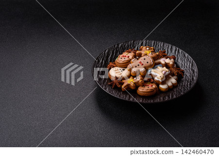 Sweet, colorful, homemade Christmas gingerbread cookies. Christmas gingerbread cookies Sweet, colorful, homemade Christmas gingerbread cookies. Christmas gingerbread cookies 142460470