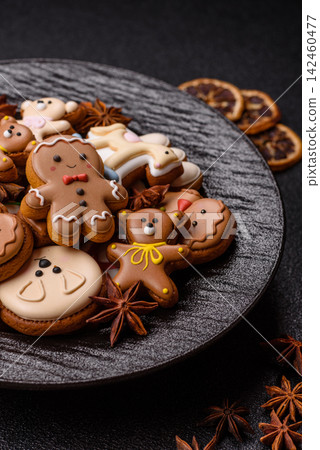 Sweet, colorful, homemade Christmas gingerbread cookies. Christmas gingerbread cookies Sweet, colorful, homemade Christmas gingerbread cookies. Christmas gingerbread cookies 142460477