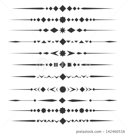 Vintage geometrical lines text dividers Vintage geometrical lines text dividers 142460516