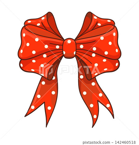 Red polka dot cartoon bow Red polka dot cartoon bow 142460518