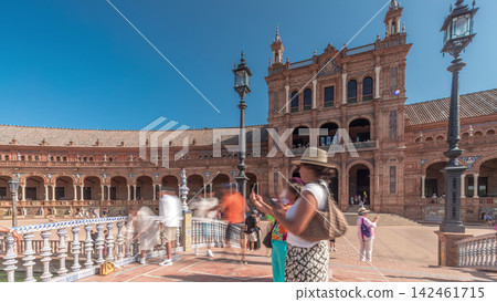 Plaza de Espana timelapse panorama in Seville, Spain Plaza de Espana timelapse panorama in Seville, Spain 142461715