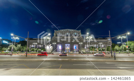 Milano Centrale day to night timelapse in Piazza Duca d'Aosta is the main railway station of the city of Milan in Italy. Milano Centrale day to night timelapse in Piazza Duca d'Aosta is the main railway station of the city of Milan in Italy. 142461865