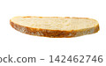 pieces wheat rustic bread with sourdough, isolated on white background. 142462746