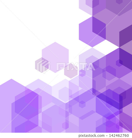 Abstract geometric background with transparent purple hexagons on white background vector illustration. eps 10 142462760