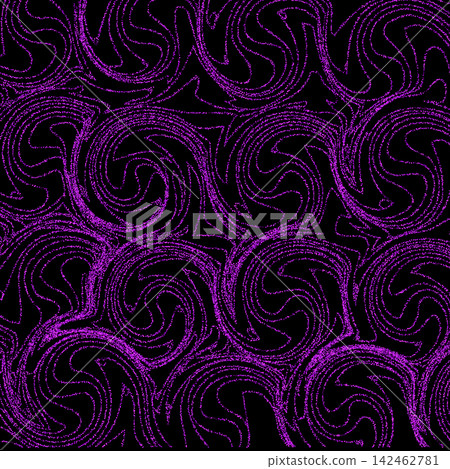 Abstract dark seamless pattern with shiny purple swirling waves and spirals. EPS 10 Abstract dark seamless pattern with shiny purple swirling waves and spirals. EPS 10 142462781