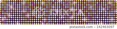 Disco ball background, colorful glitter texture, party sequin sparkles with glowing flares. 142463097