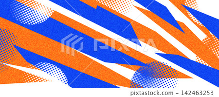 Energetic Sport Background with Dynamic Blue and Orange Shapes, Halftone Style and Texture Effect. Template for Sport or Event Banner and Poster Design Energetic Sport Background with Dynamic Blue and Orange Shapes, Halftone Style and Texture Effect. Template for Sport or Event Banner and Poster Design 142463253
