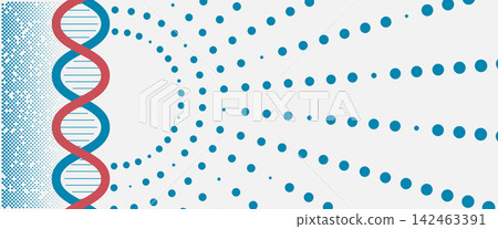Futuristic motion of molecule particles, DNA strands, connected neural spiral Futuristic motion of molecule particles, DNA strands, connected neural spiral 142463391