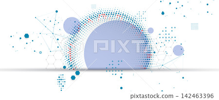 Futuristic motion of molecule particles, DNA strands, connected neural spiral Futuristic motion of molecule particles, DNA strands, connected neural spiral 142463396