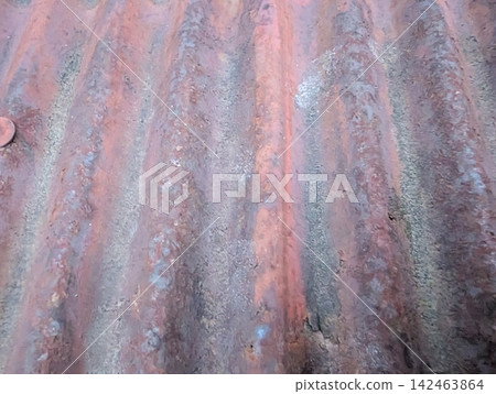A corrugated metal surface rusted reddish-brown / Texture background material that expresses aging and an industrial atmosphere. A corrugated metal surface rusted reddish-brown / Texture background material that expresses aging and an industrial atmosphere. 142463864