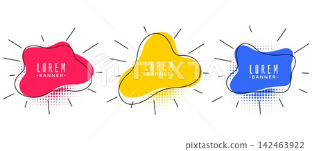 abstract memphis style modern fluid banners set design abstract memphis style modern fluid banners set design 142463922