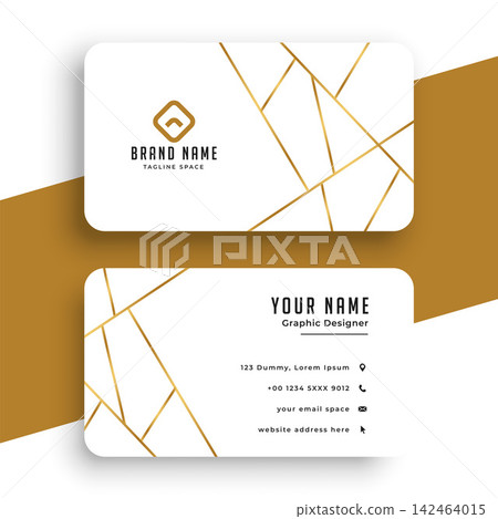 elegant white and gold business card template 142464015